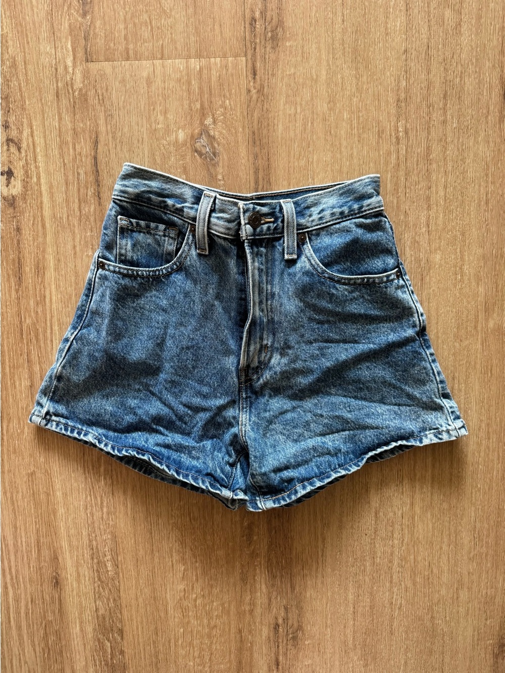 Levi's Vintage-Style Mid/High Rise Blue Denim Shorts